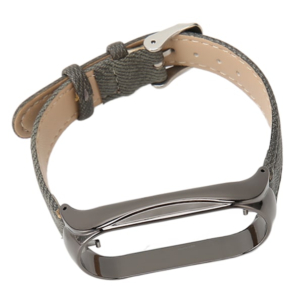 Klockarmband Tyg Justerbart Andningsbart Smartwatch Ersättningsarmband för Mi Band 7 Grått Tyg Svart Fodral