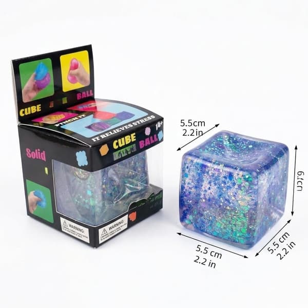 Nice Cube Squishy Stress Cube til voksne, Squishy Slow Rising Fidget Cube Sensorisk til angst stresslindring Højdensitets is-klemmeboldterninger