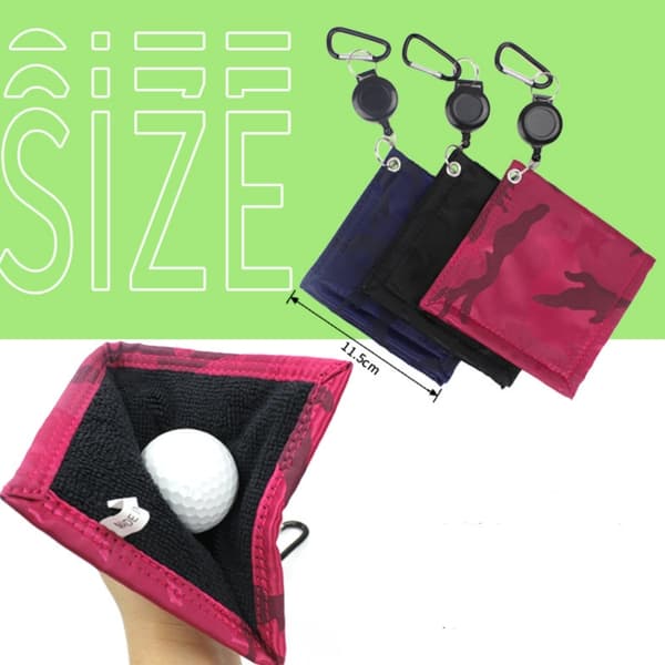 Easy-Draw Golfservietter til køller og bolde – Kompakt, fløjlsforet, holdbar (pink)