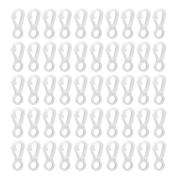 Gör-det-själv-hantverk Hummerklospännen Snapkrokar för nyckelring Leksakskedja Tillbehör Vit 50 st