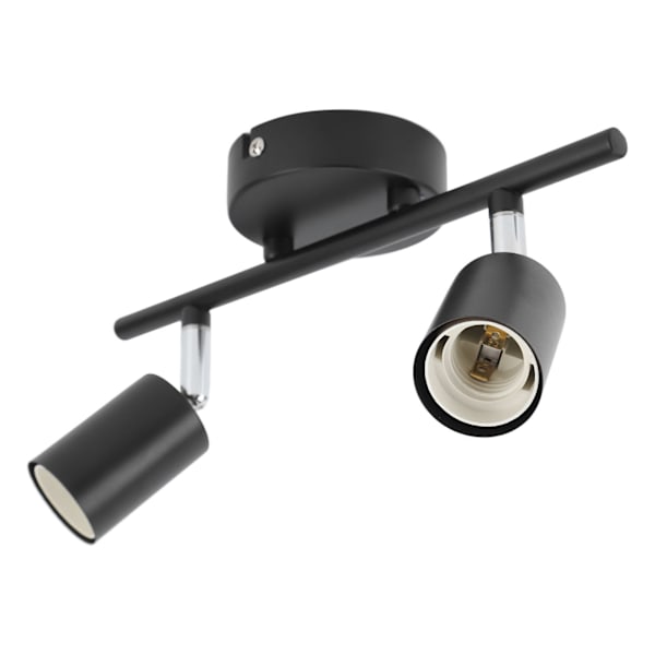 Infälld Taklampa Spårljushållare 2 Lampor Roterande Justerbar Lamphållare för E27 Glödlampa LED-Glödlampor