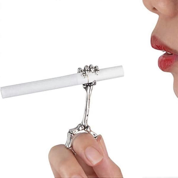 Sigarettholder, 2-delt knokkelringholder, elegant røykerring, passer kvinner, håndbeinsrøyketilbehør