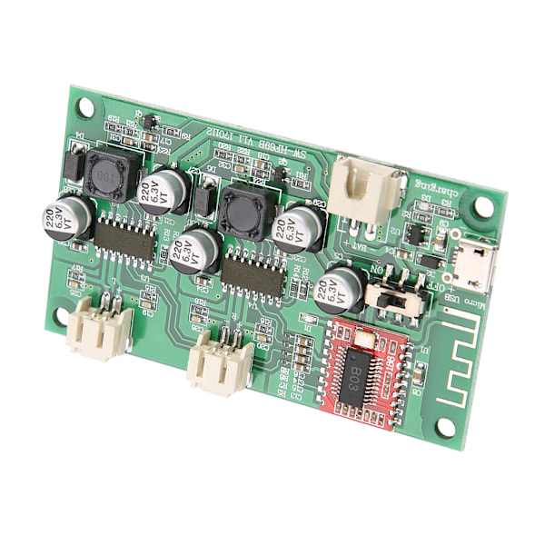 2x6W Bluetooth Effektförstärkarkort DC 5V/3.7V Litiumbatteri med Laddningshantering HF69B