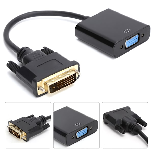 DVI Han til VGA Hun Adapter DVI 24+1 til VGA Adapter til Stationær Tablet Computer