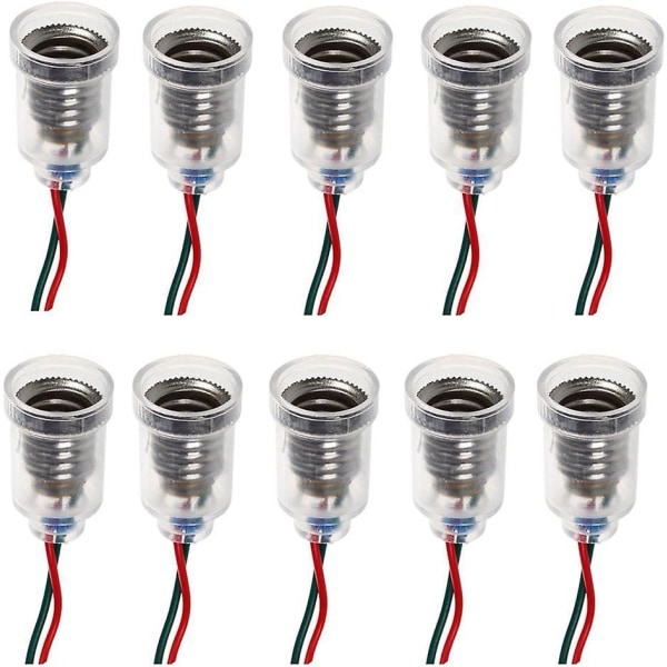 10 kpl E10 LED ruuvikiinnitteinen polttimon pidike johtokannalla - piirikokeilua ja kodin sähkötestausta varten
