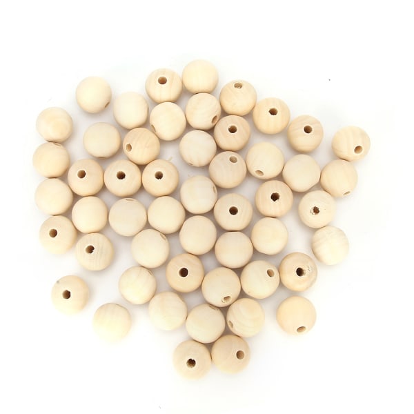 DIY runde perler trestokkfarge håndverksperler for smykker Barneleker Making25mm 50stk