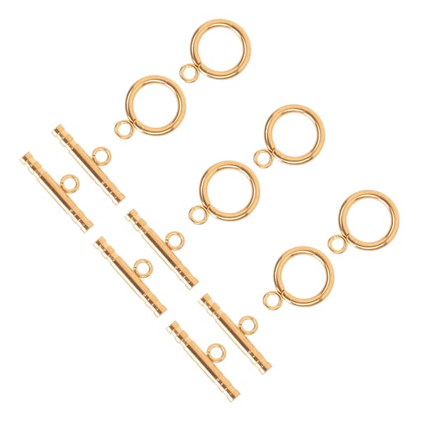 Runde T-låse i rustfrit stål til DIY halskæde armbånd smykker guld