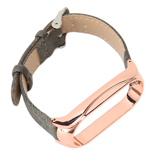 Klokkereim Stoff Justert Pustende Smartklokke Erstatningsreim for Mi Band 7 Grått Stoff Rose Gullfarget Etui
