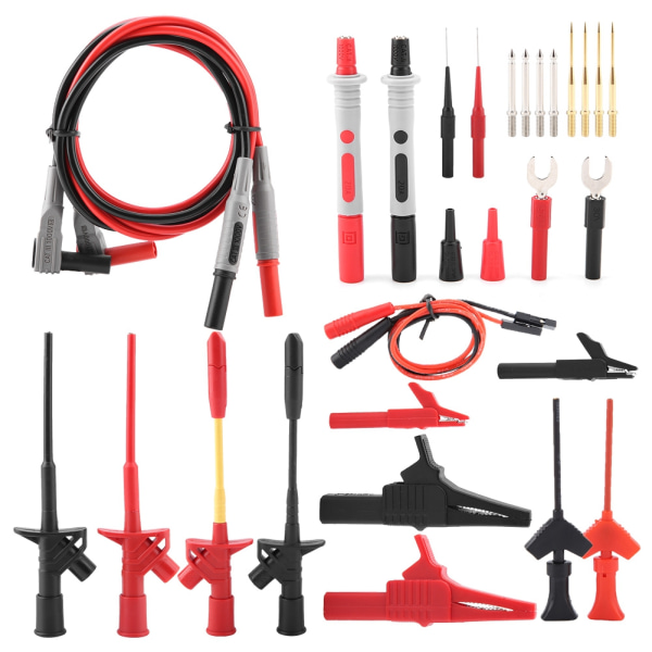 28 stk. P1300F Multifunktionelle udskiftelige multimeter probesæt 4mm banan stik