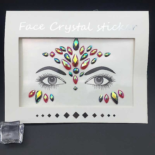 Rhinestone Face Gemstone Sticker for Parties and Festivals1035