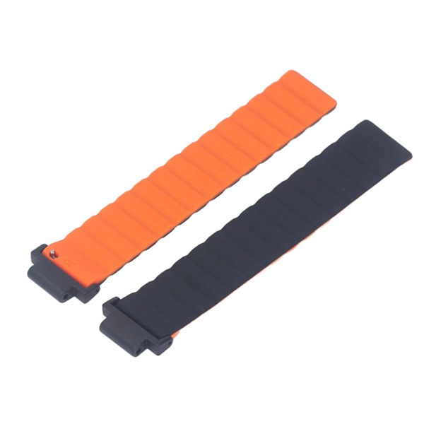 Magnetisk Silikonklokkearmbånd Justerbart Silikonarmbånd Utskiftningsklokkearmbånd for Garmin Forerunner 220 Svart Oransje