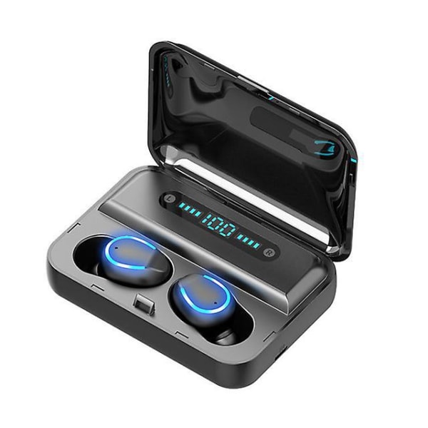 Trådlöst Bluetooth In-Ear-headset med andningsljus och digital display, 5.0 Binaural Sports Stereo