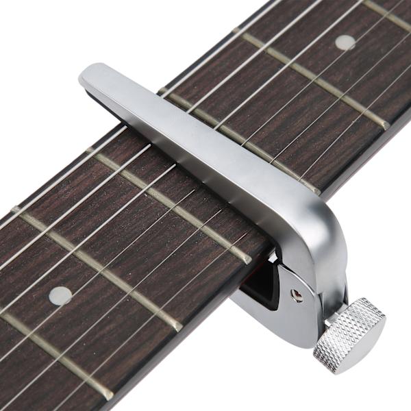Flanger Gitarr Capo Ukulele Stämning Spänning Multifunktionella Musikinstrument Tillbehör Silver
