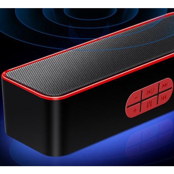 Röd liten bärbar trådlös Bluetooth högtalare med HD-stereoljud för hem, trädgård, fester, camping och resor