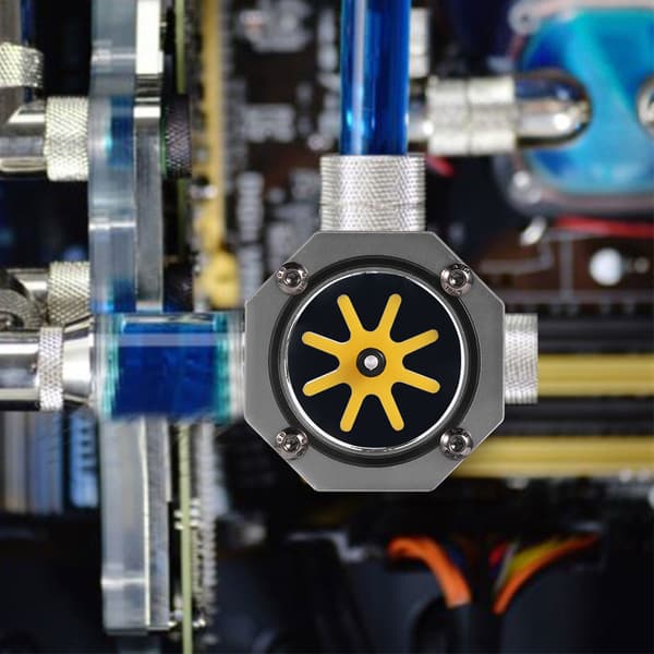 Aluminiumlegering G1/4 Gevind Vandkøling Flow Meter Indikator til PC Vandkølingssystem Grå
