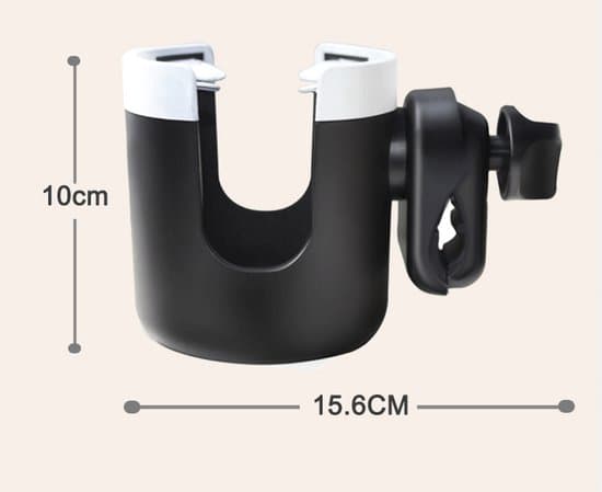 Stroller Cup Holder - With Storage Compartment for Phone - Suitable for Strollers and Bicycles