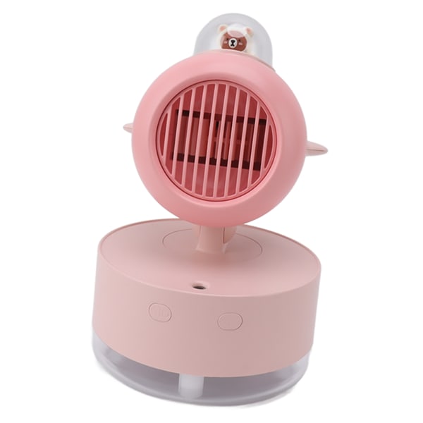 Mini-karhu viilentävä tuuletin USB-latauksella sumutuspöytätuuletin kannettava heilurilla varustettu tuuletin yövalolla toimitetaan sisäänrakennetulla akulla vaaleanpunainen