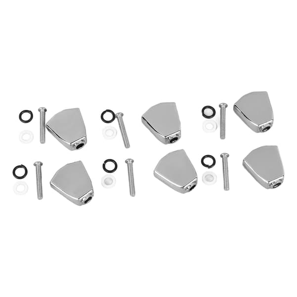 6 st Gitarrstämskruvs Handtag Stämnyckel Knapphuvud Metall Gitarr Stämskruv Knapp Silver