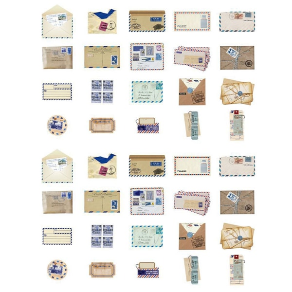 40 stk. Vintage klistermærker papir multifunktionelt DIY Scrapbog klistermærker sæt til notesbøger DIY luftpost