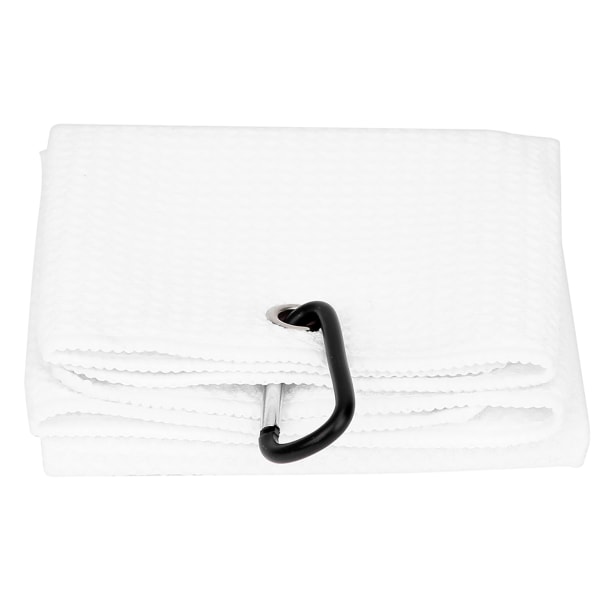 Golfhåndklæde Vaffeldesign Sporting Wipe Svedabsorbering Rengøring Ren Bomuldsrem Krog Hvid