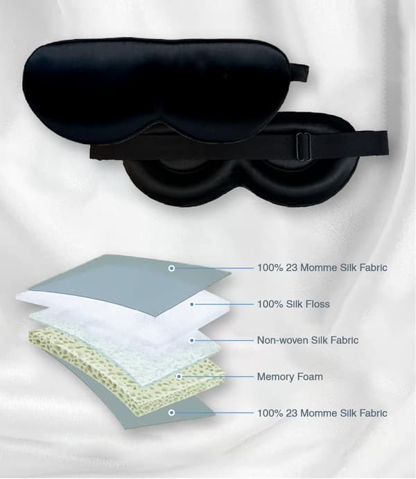 Professional Memory Foam Sleep Mask - Rose Gold Double-Sided Lycra