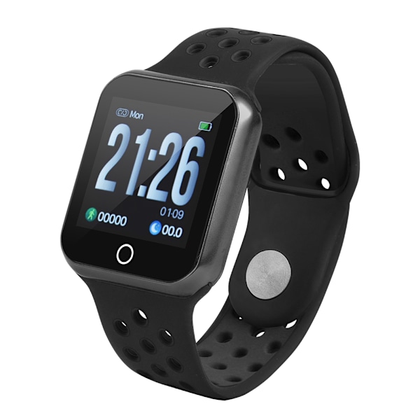 IP67 Vattentätt Smart Armband Blodtryck Pulsmätare Sport Stegräknare Klocka Svart