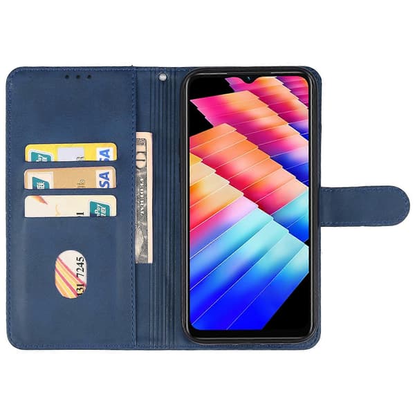 Kompatibelt med lærfutteral til Infinix Hot 30i Blue