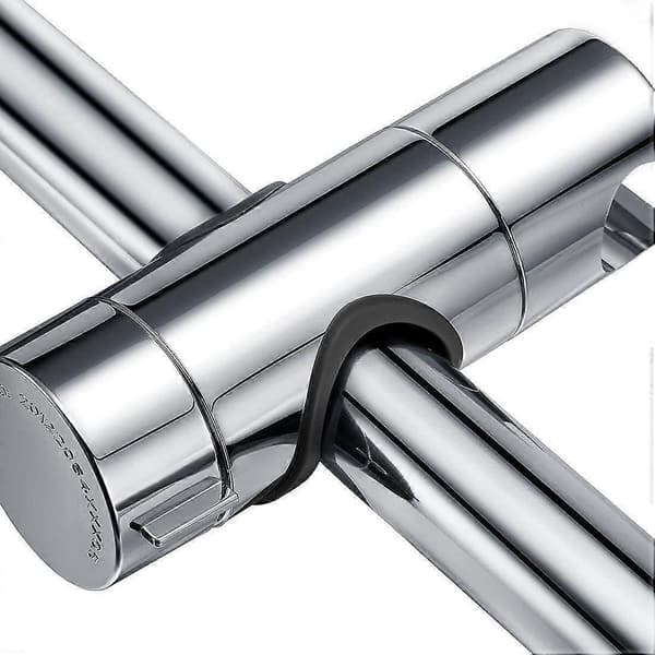 Utskiftbar håndholdt dusjholder, dusjhodeholder, 18-25MM diameter justerbar, krom ABS (sølv)