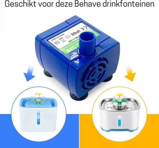 Drinking Fountain Pump - Whisper Quiet - Incl. LED Light High Efficiency and Energy Saving Promotes Water Circulation and Absorbs More