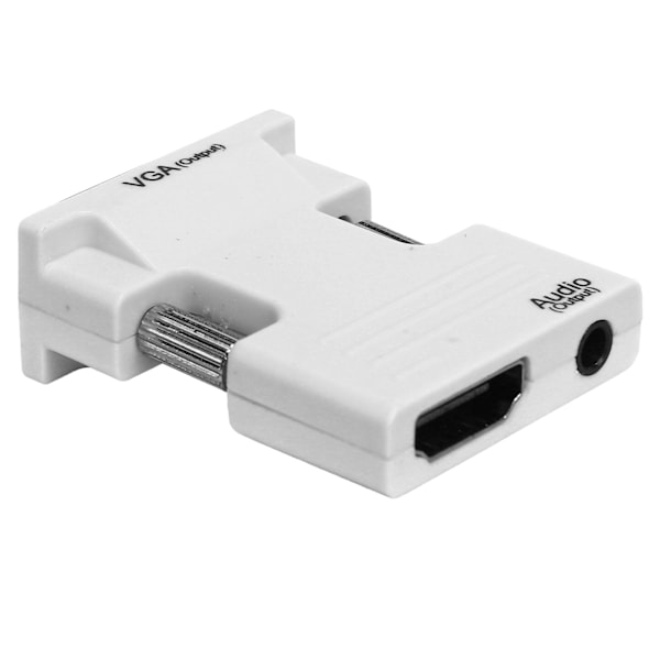 High Definition Multimedia Interface till VGA-omvandlare Hona till Hane HD Ljudkabel Adapter Vit