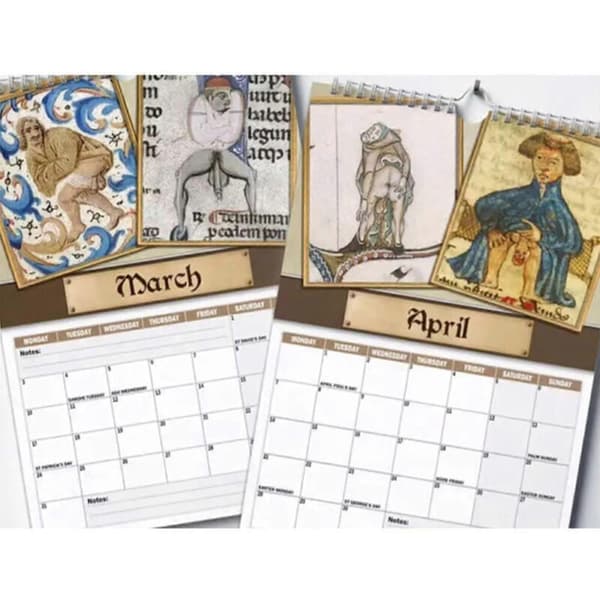 Middelalderlige Dick Pics 2025 Kalender, Middelalderlig Dick Vægkalender