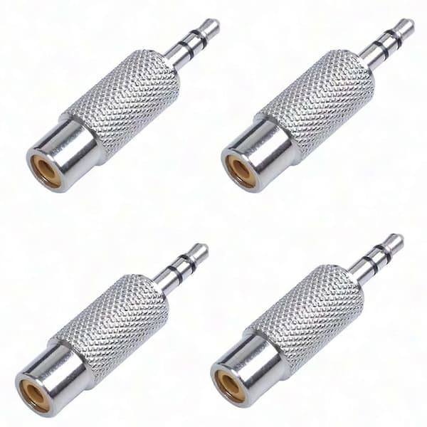 4x 3,5 mm han til RCA hun stereo lydadapter, sølv