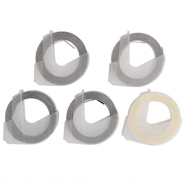 5 stk. Prægningstape Manuel 3D Dekorativ Manuel DIY PVC Label Maker Tape 9mm 3 meter D Sæt