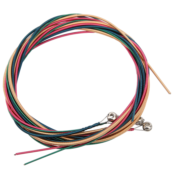 1 Sett med 4 Gitarstrenger med Kuleende Metallerstatning for Akustisk Folk Elektrisk Bass Fargerikt Lys