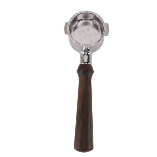 51 mm Bundløst Portafilter med 2 Ører Passer til Delonghi Kaffemaskine Rustfrit Stål Bundløst Portafilter Træhåndtag Lige Model