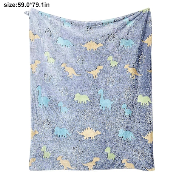 Glow in the Dark Luminous Blanket for Kids - Soft & Fluffy Unique Gift space100*150 blue