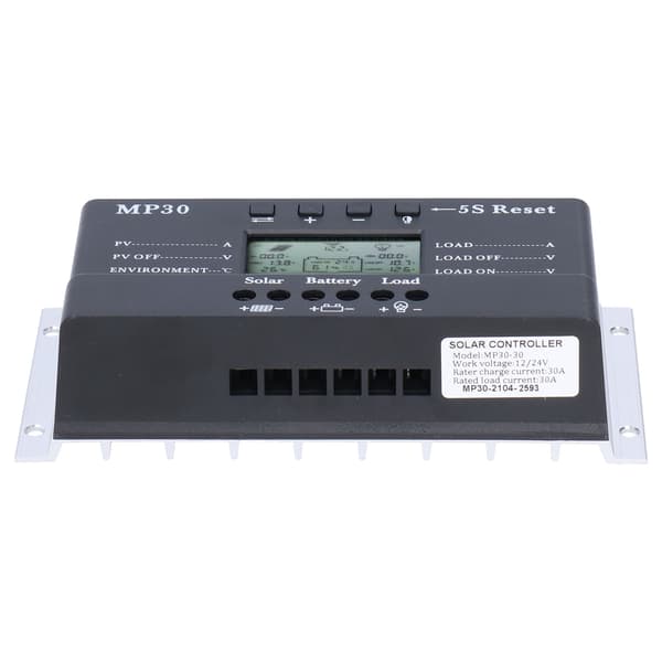 Solar Charge Controller 30A 12/24V LCD Display Baggrundslys Kredsløbsbeskyttelse USB-port MPPT PWM Batteriregulator