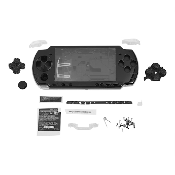 Udskiftningsbeskyttende Spillekonsol Hårdt Etui Cover Reparationssæt til SONY PSP 2000 Sort