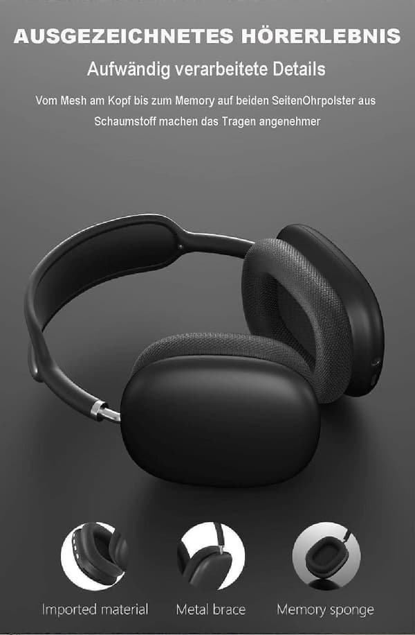 Hovedmonterede trådløse Bluetooth-hovedtelefoner
