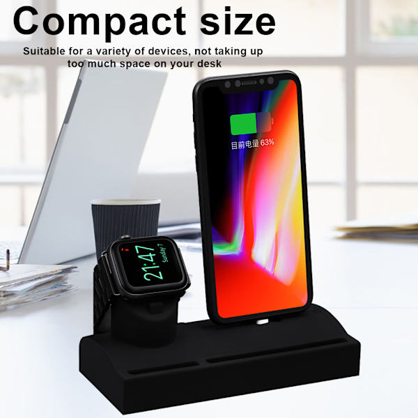 Matkapuhelimen latausalusta silikoniteline iWatch5/iPhone11 Pro Max -puhelimelle