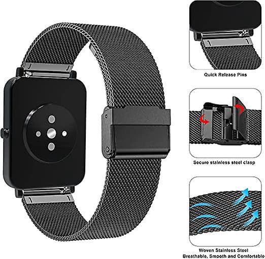 Vævet urrem i rustfrit stål til Amazfit GTS 2, GTS 2 Mini, Bip, GTS 3, GTS 2e og GTR 40mm