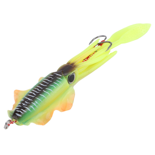 Fiskeri UV Blæksprutte Blød Lokke Luminous Octopus Wobbler Agns Blæksprutte Fiskeri Simulation Lokke Gul Grøn