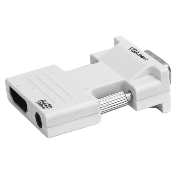 High Definition Multimedia Interface till VGA-omvandlare Hona till Hane HD Ljudkabel Adapter Vit