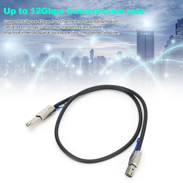 Palvelinkaapeli Kytkinjohto Datalinja Tietokonetarvike MINI SAS SFF-8644 - SFF-8088 1 metri
