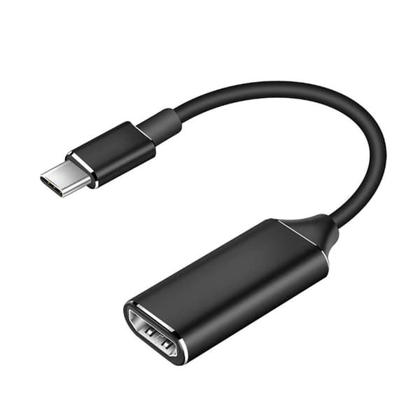 USB C - HDMI-sovitin 4K alumiiniseoskuori näyttöliitäntäkaapeli musta