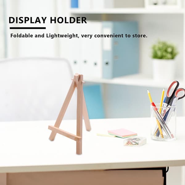 10 stk. Mini Træ Staffeli til Kunstnere - Trekantet Bordstativ til Bryllup Displayholder - 15 x 8 cm - WELLNGS