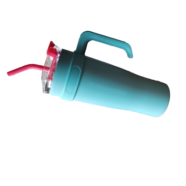 Bil Isolerad Mugg Rostfritt Stål 1250ML med Sugrör Isolerade Tumblers för Utomhusresor Blå