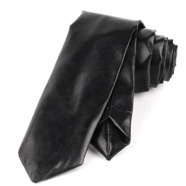 Retro PU-läder slips, smal vardagsslips, trendig JK-slips, unisex.