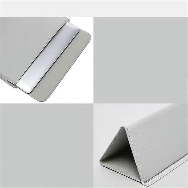 15-16\" Leather Laptop Sleeve Ultrathin Computer Bag with Foldable Stand and Soft Inner Lining