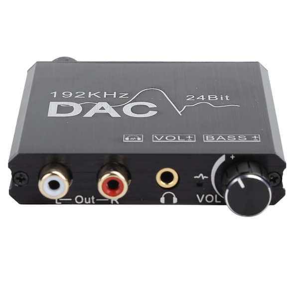 Digital till Analog Ljudomvandlare Adapter RCA 192KHz 24bit Basvolymkontroll